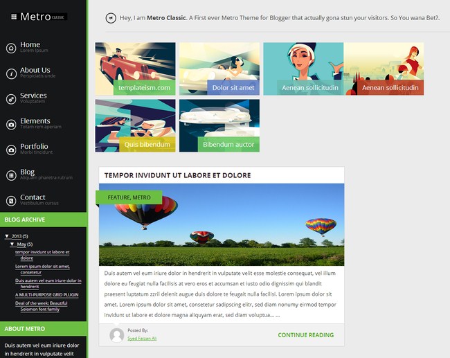 Collection of free blogger templates