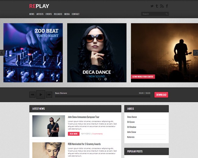 Collection of free blogger templates