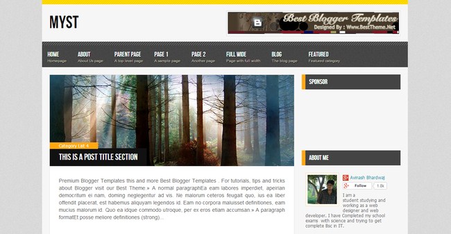Myst Blogger Template