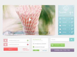 30 Best Free Photoshop Flat PSD UI Kits