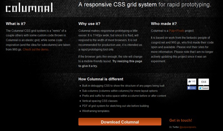 20-Columnal - A responsive CSS grid system