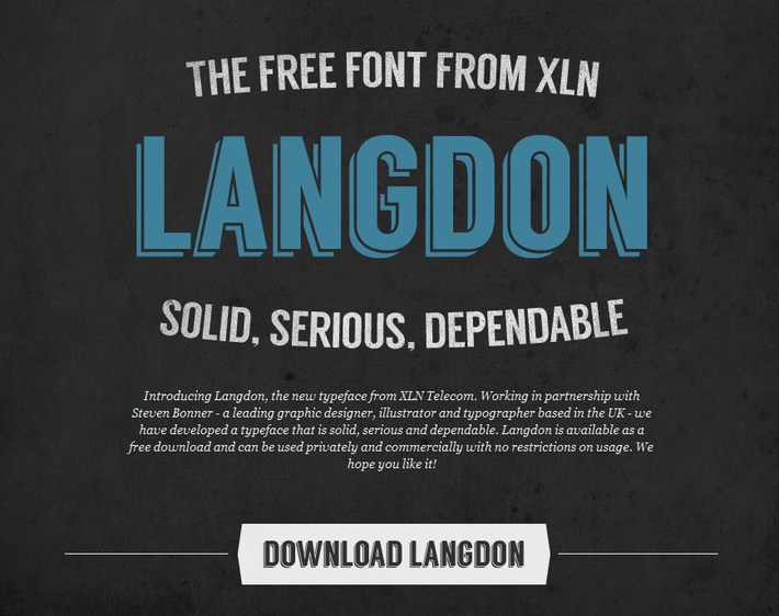 best free fonts 2014 - Langdon Font