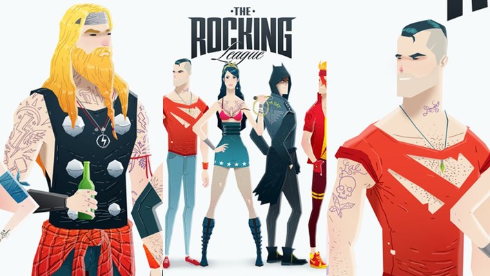Super Rockers - Super Heroes Illustration