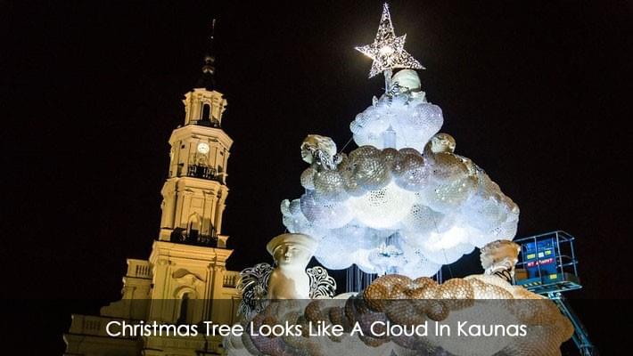 Christmas Tree Looks Like A Cloud In Kaunas