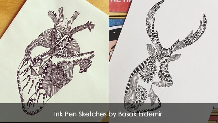 Ink Pen Sketches by Basak Erdemir