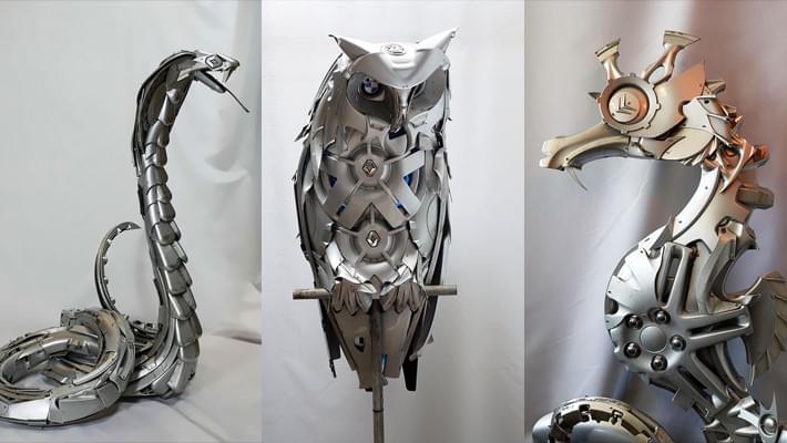 Wonderful Hubcaps Creatures by Ptolemy Elrington