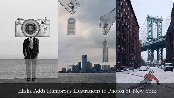 Eliska Adds Humorous Illustrations to Photos of New York