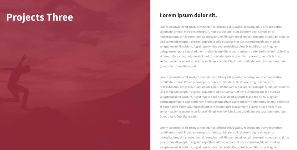 Split 2 Blocks Template with CSS and JQuery