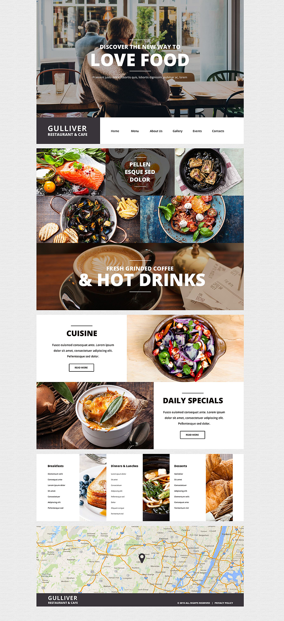 Gulliver Modern Cafe and Restaurant WordPress Theme