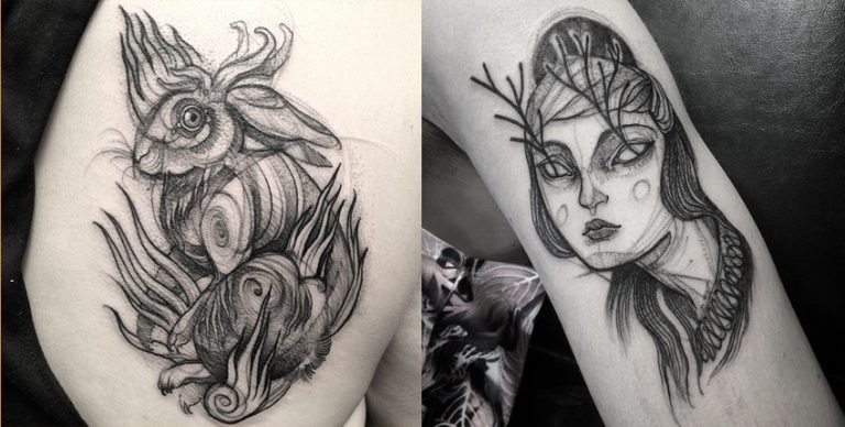 Artist makes Tattoos that Look like Pencil Drawings