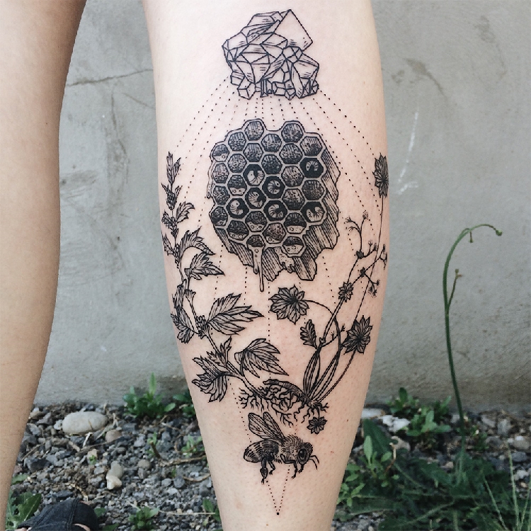 Vintage-Etchings-Tattoo-of-Flora-and-Fauna