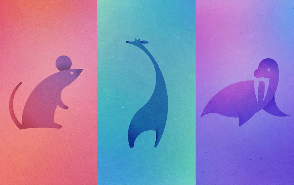 Animals Made From 13 Circles