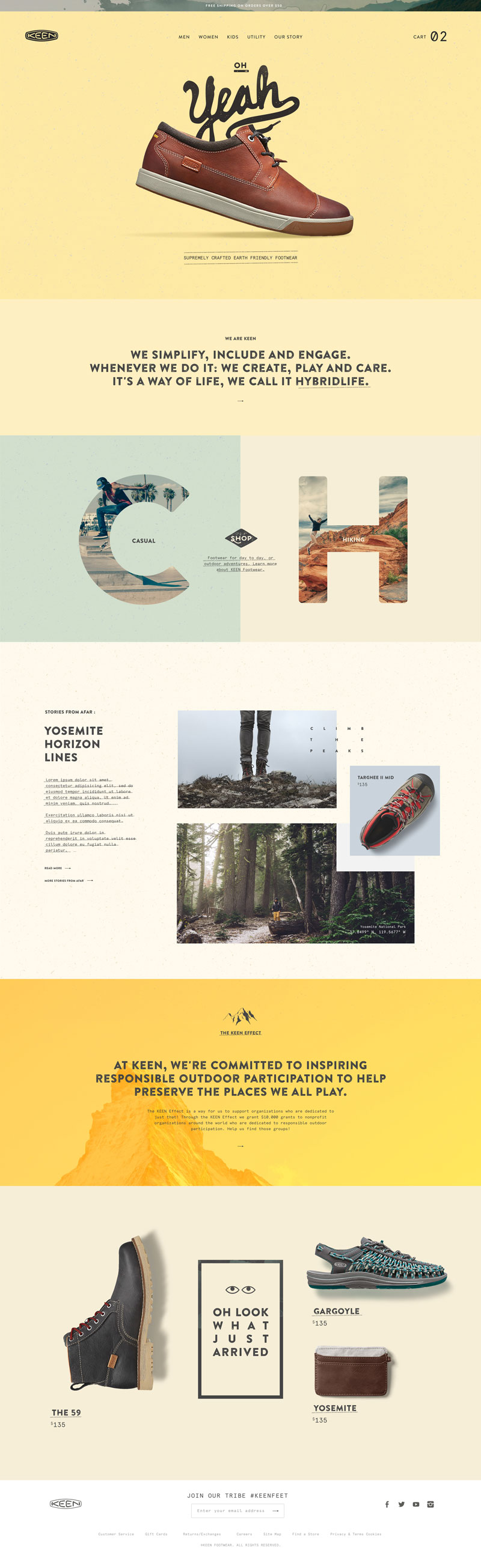 Keen Footwear Product Website Inspiration