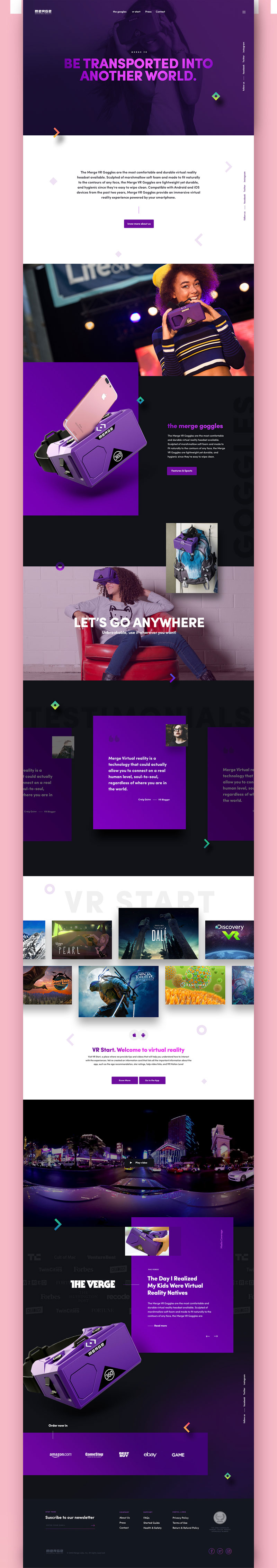 Product Web Inspiration of Merge Virtual Reality