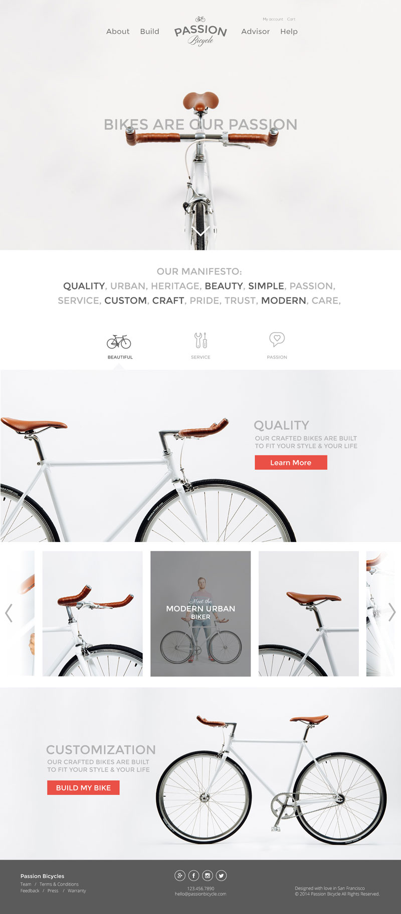 Website Design Inspiration for Products - Passion-Bicycle