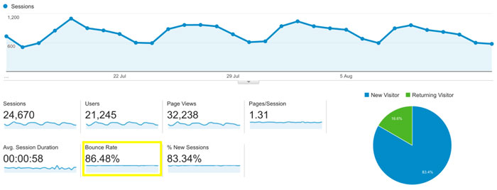 Viewing Your Bounce Rate