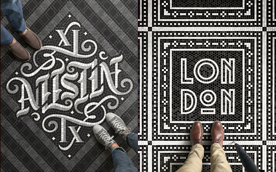 Typographic Mosaic Illustrations