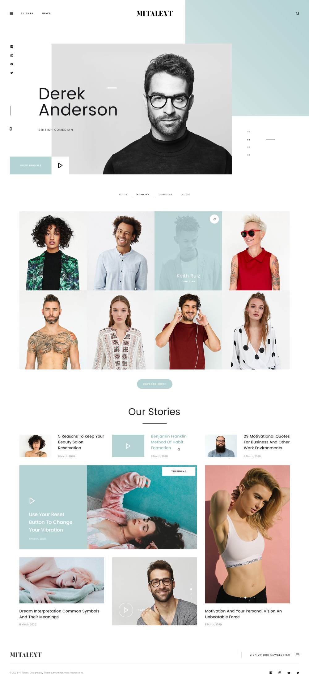 MI Talent Free PSD Website Template for Agencies