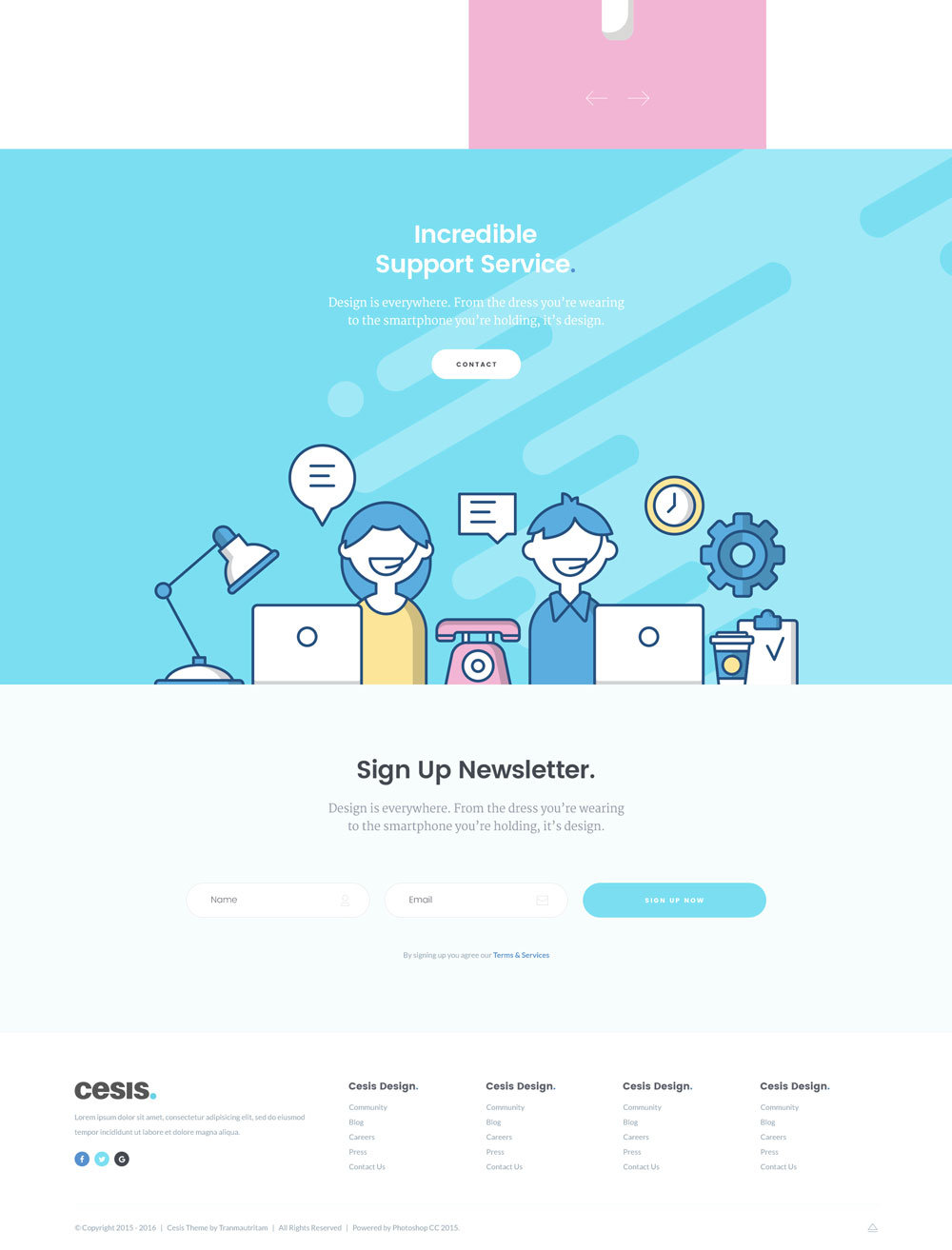 Cesis flat style One Page Template