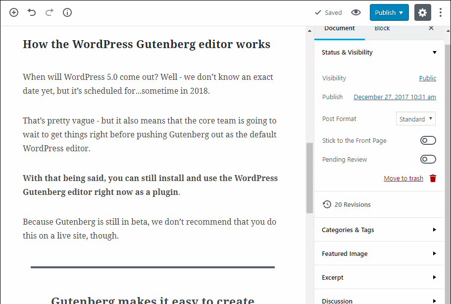 Getting started with Gutenberg plugin