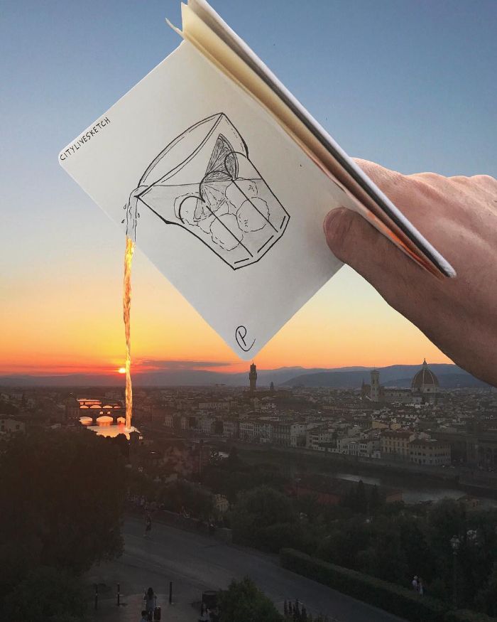 Mind-Bending Photos Joining Together Drawings with Reality