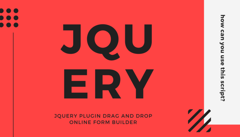 jQuery Plugin Drag and Drop Online Form Builder