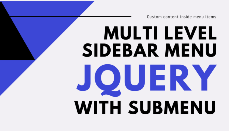 Multi Level Sidebar Menu jQuery