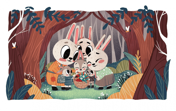 Easter Bunny Adventure Tale Illustrations