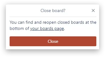 Close Board in Trello