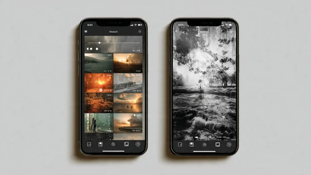 Comparison of traditional 2D slideshow app versus 2026 spatial video slideshow.