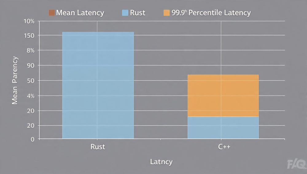 Tail latency comparison chart for HFT languages.