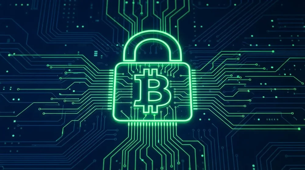 Security icon representing safe cash-to-crypto transactions and 2FA protection