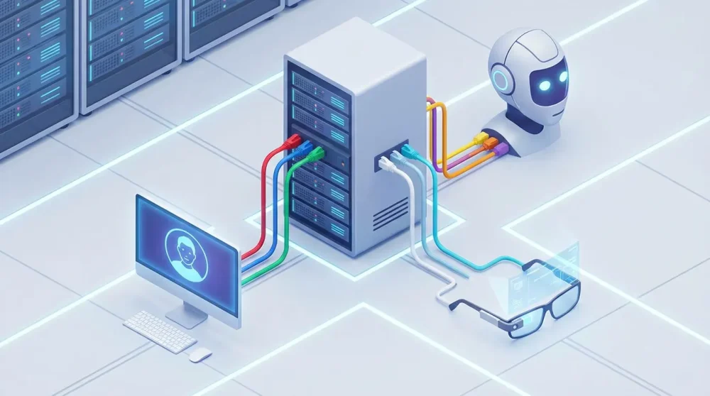 Illustration of Headless Web architecture serving different endpoints.