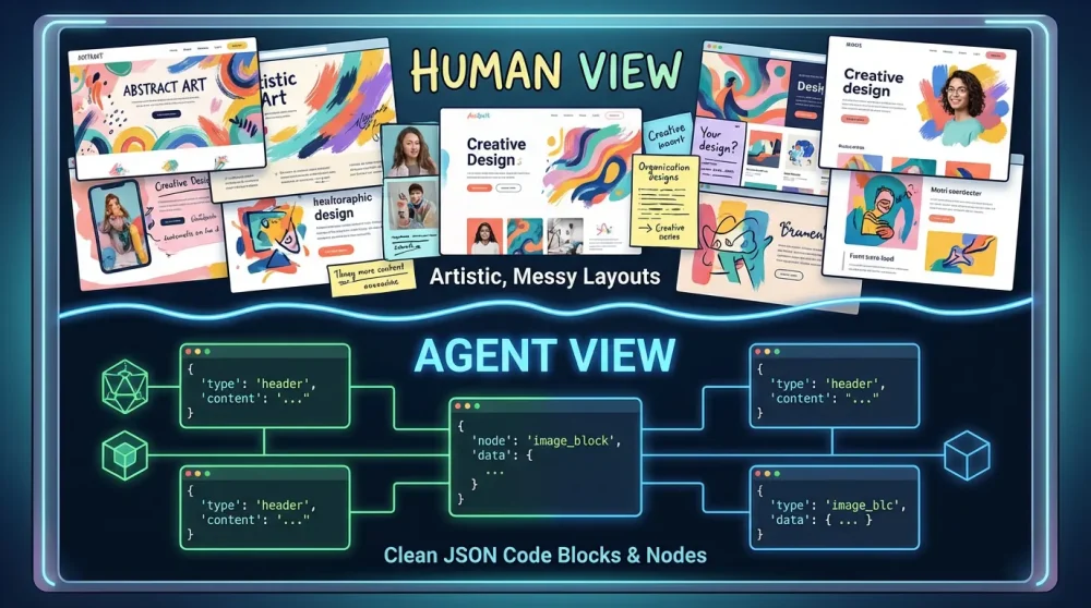Diagram illustrating the Dual-Layer Web architecture for 2026.