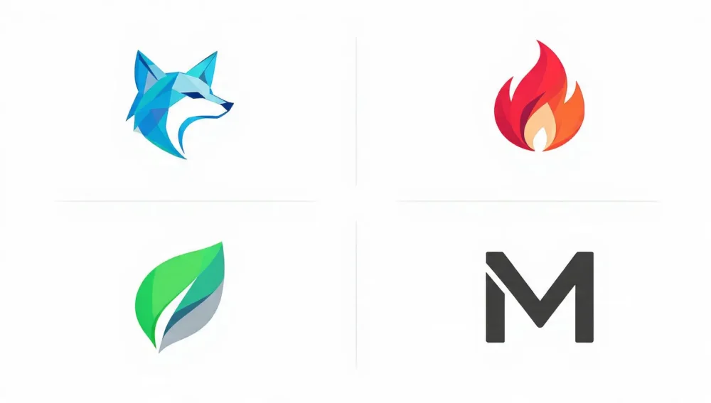 Midjourney V6 Minimalist Vector Logo Examples