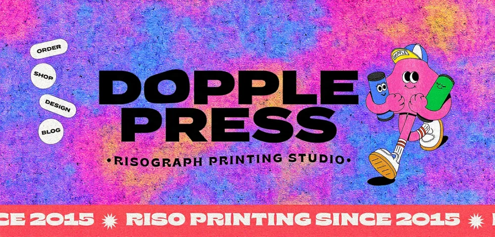 Dopple Press neobrutalist portfolio.