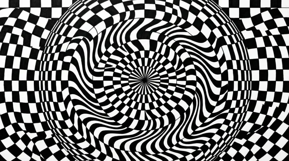 Op art patterns for beginners showing a vibrating checkerboard effect.