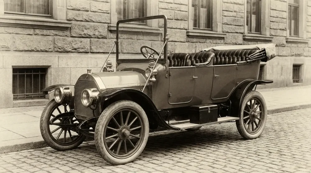 Historical Nagant car from the early 20th century