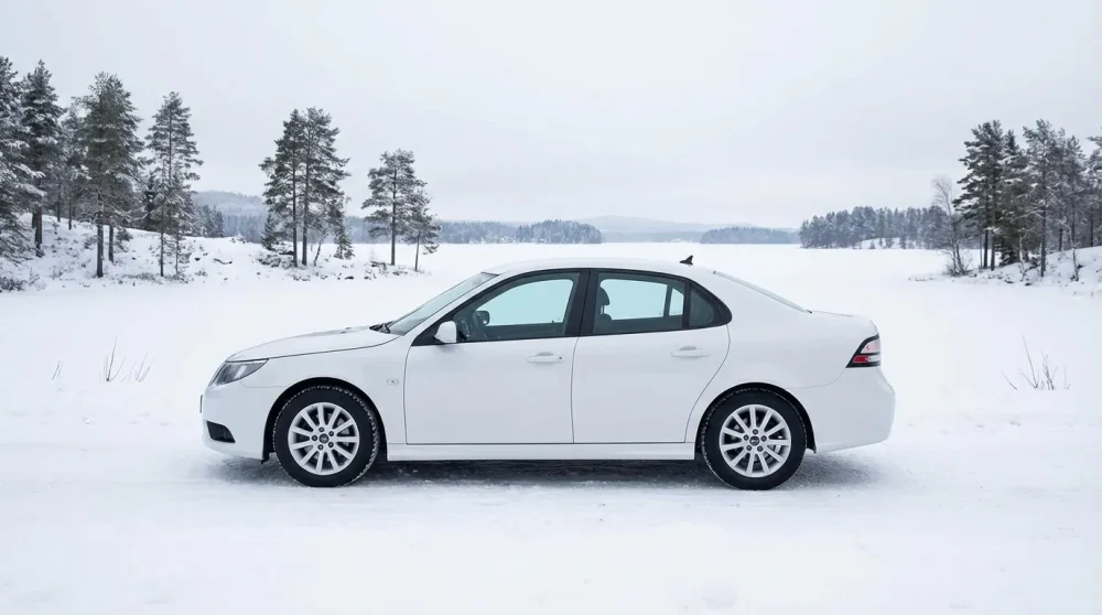 NEVS electric vehicle in snow
