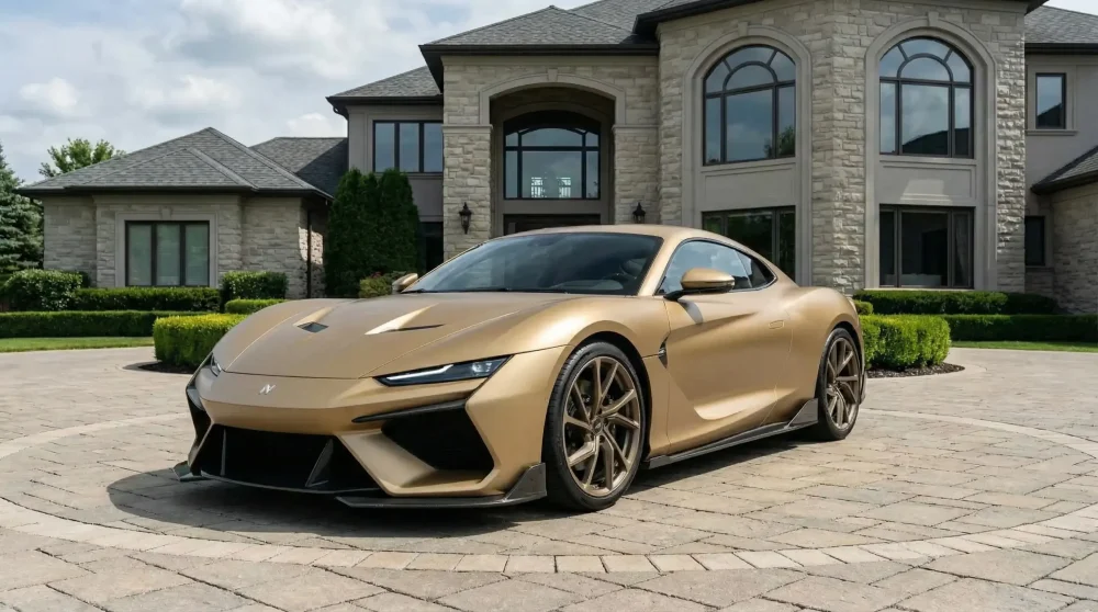 Naran Automotive hyper-car parked in a luxury setting