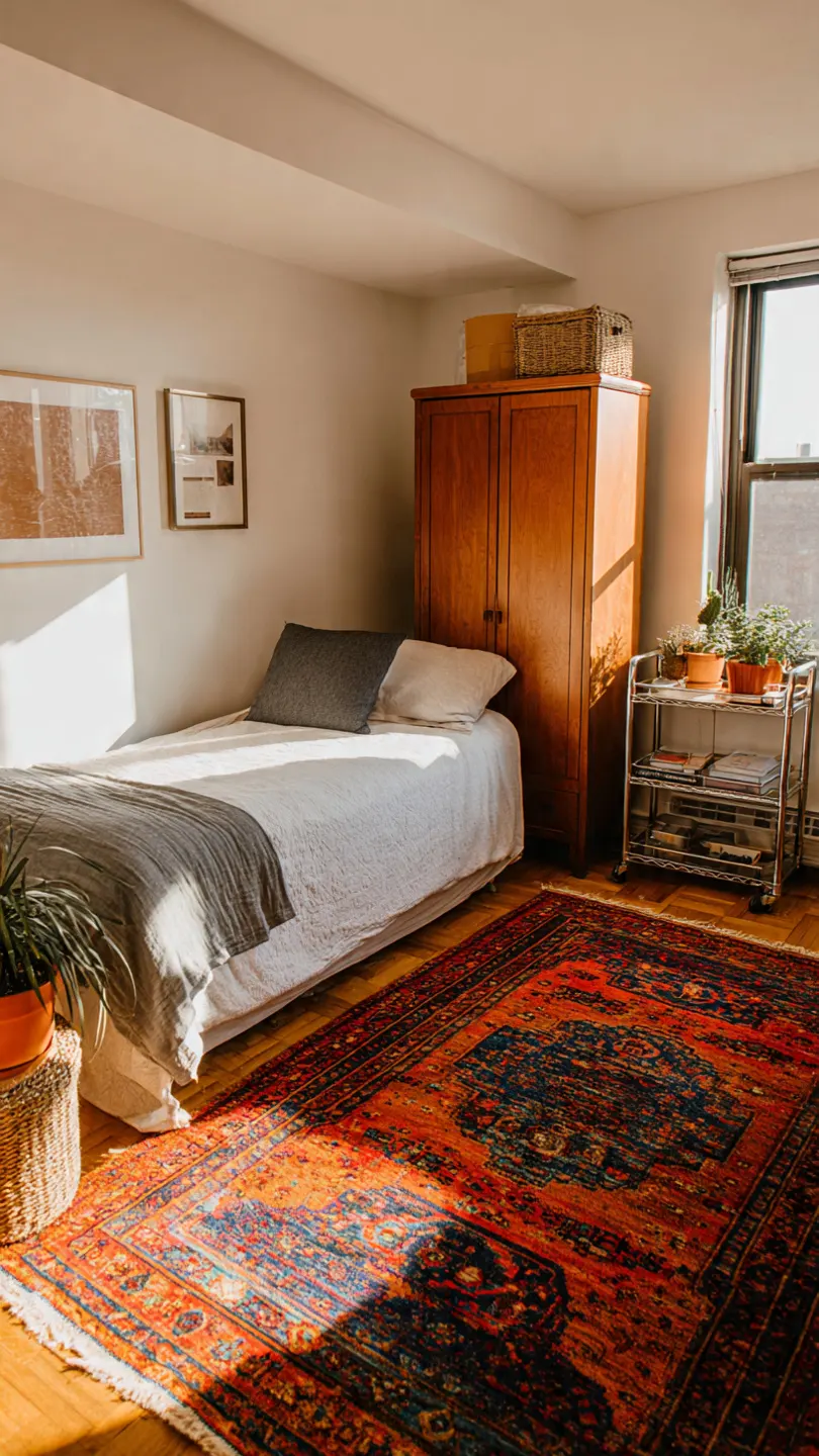 Renter-friendly furniture options for a bedroom makeover.