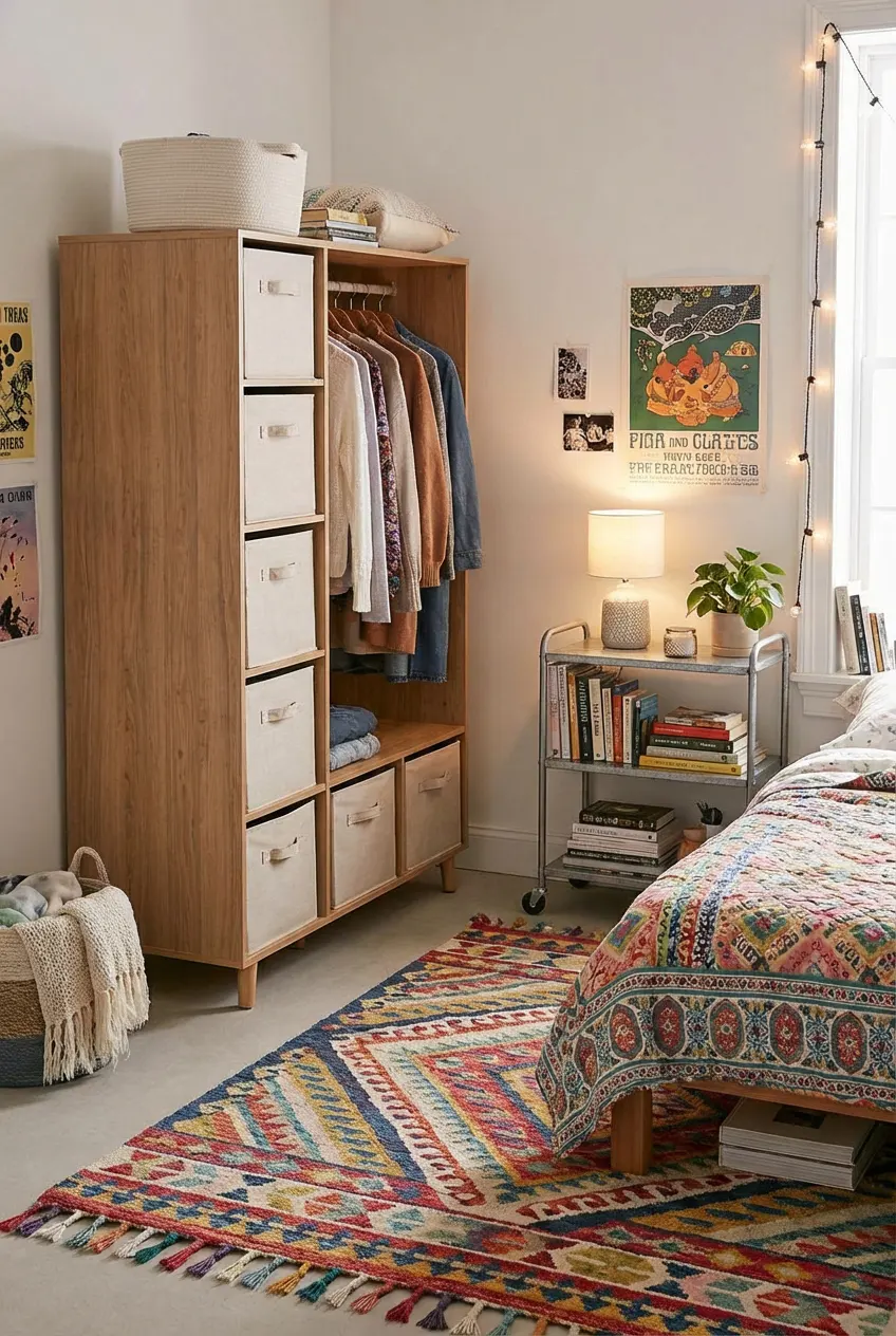 Renter-friendly furniture options for a bedroom makeover.