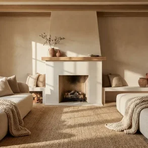 Monochromatic Color Scheme Interior Design Works with warm beige tones and natural light