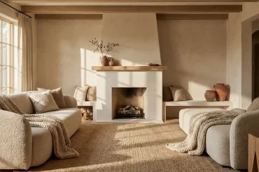 Monochromatic Color Scheme Interior Design Works with warm beige tones and natural light