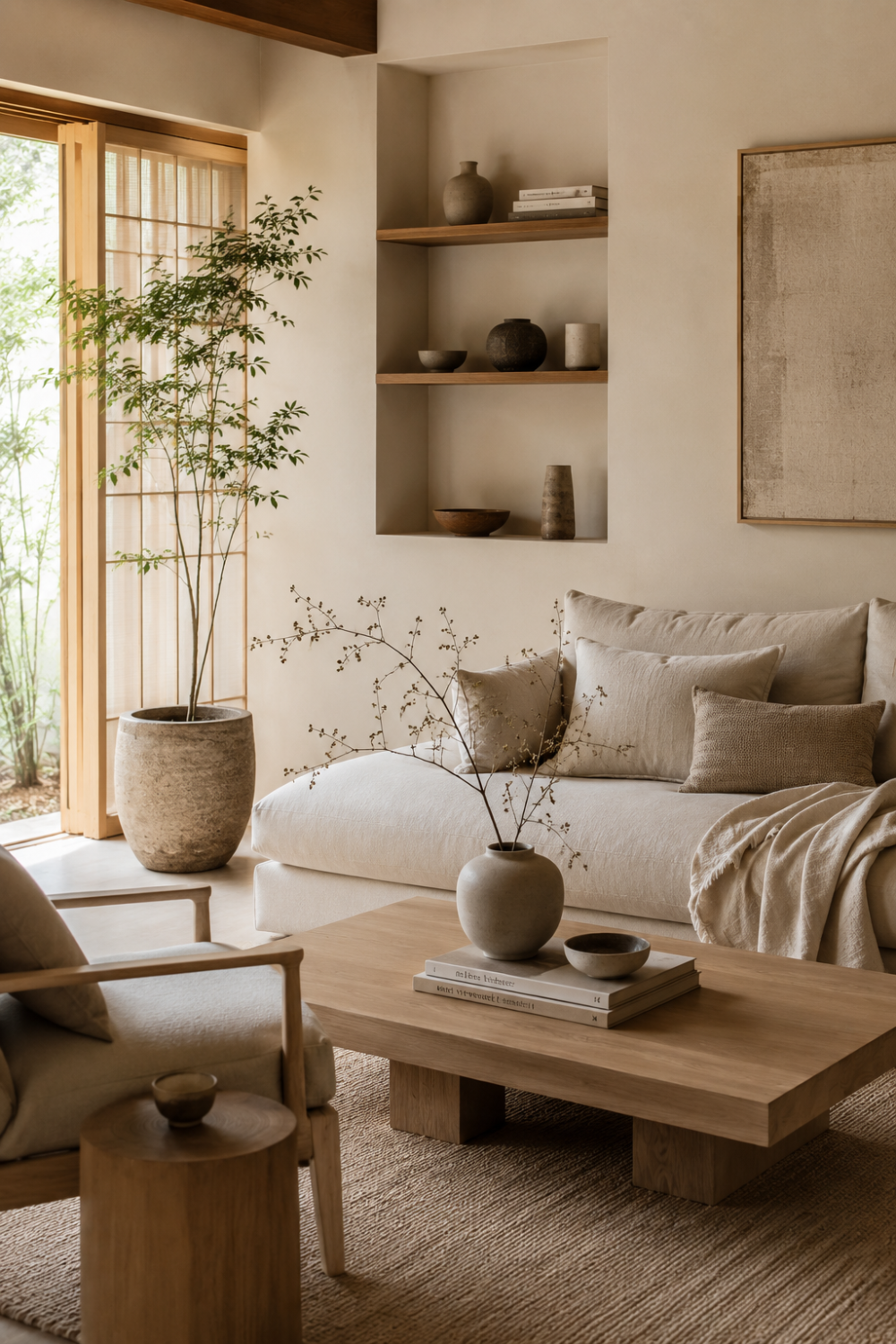 Serene minimalist living room design